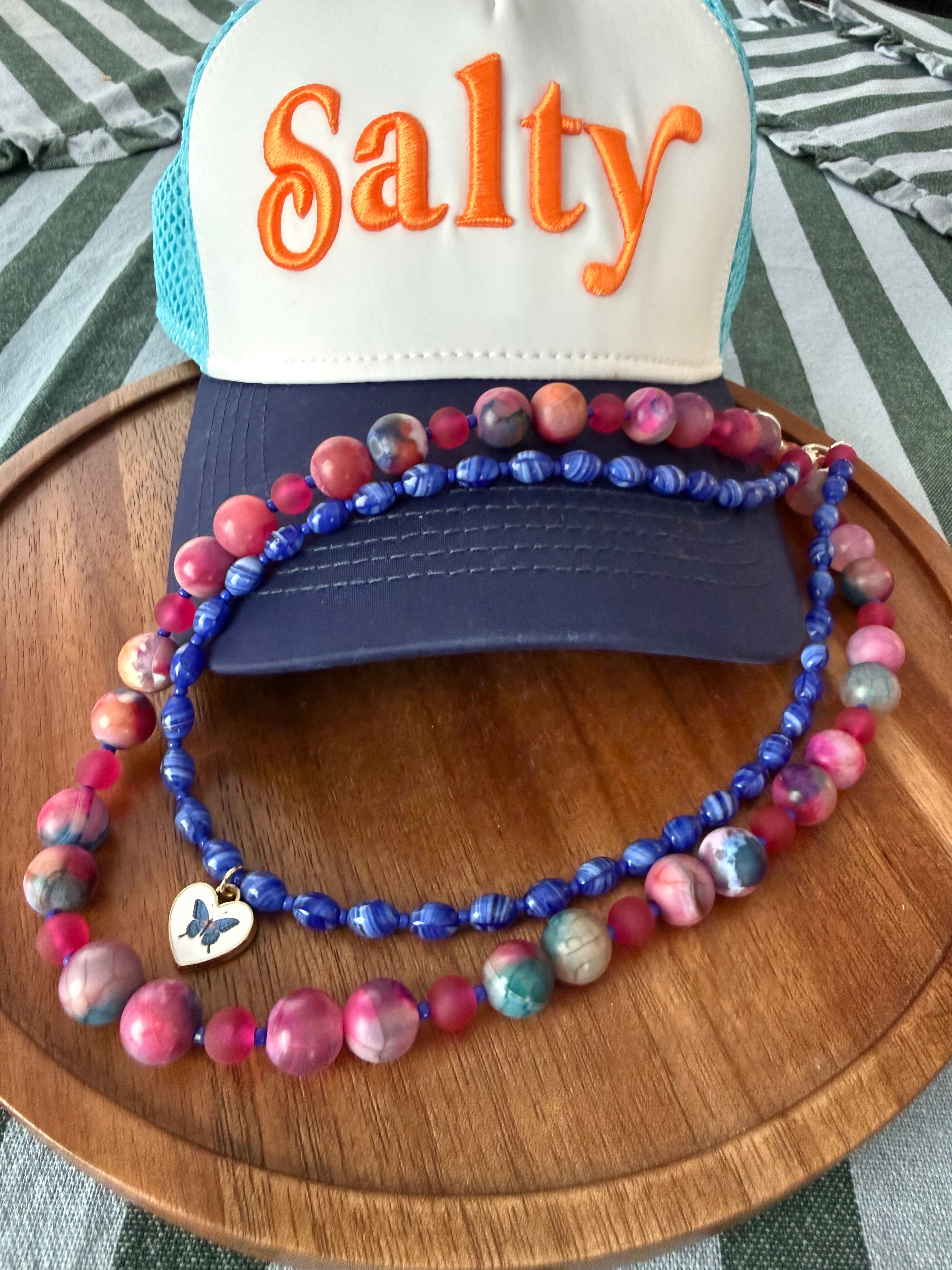 Pink & Blue Layered Necklace