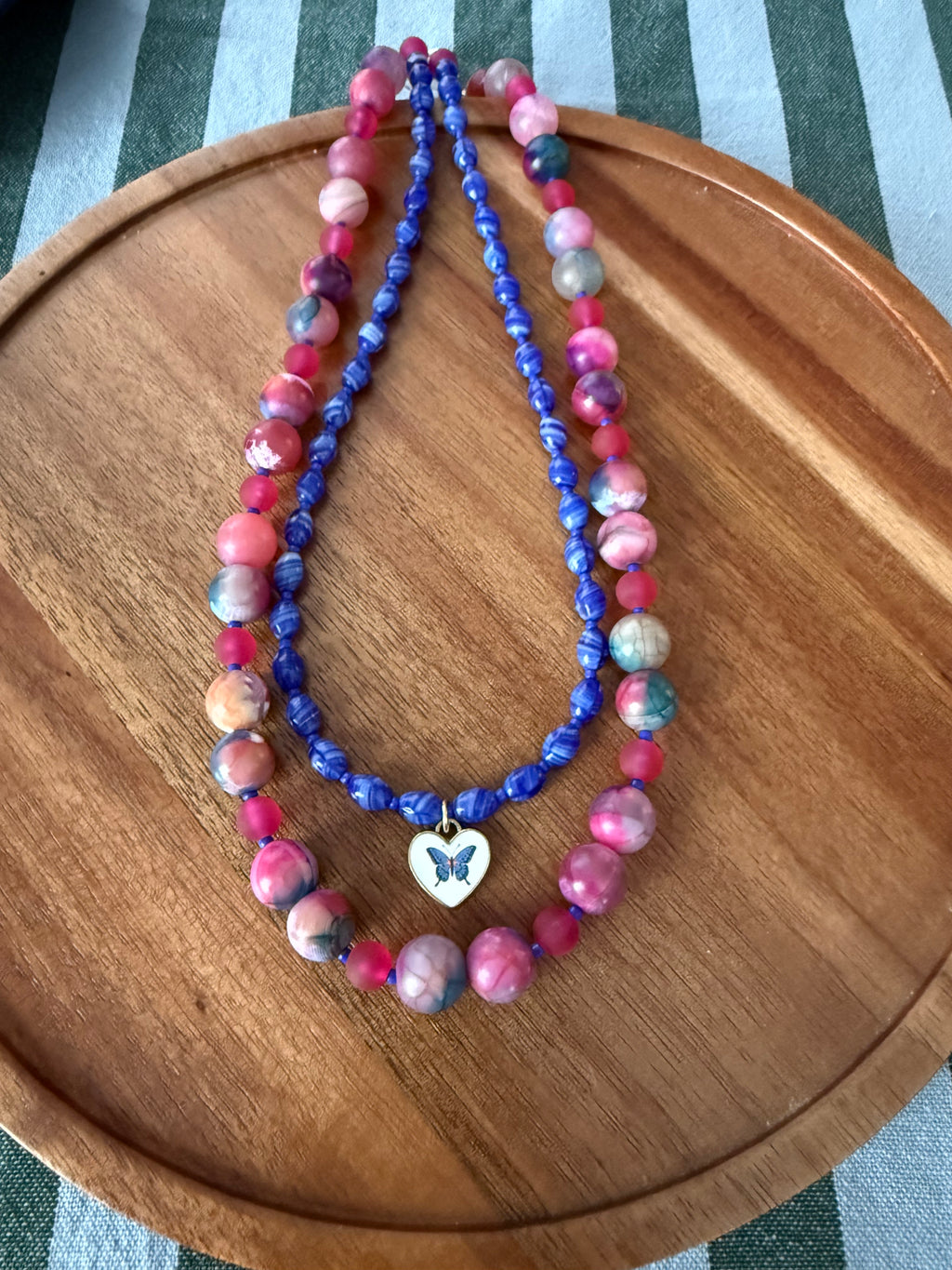 Pink & Blue Layered Necklace