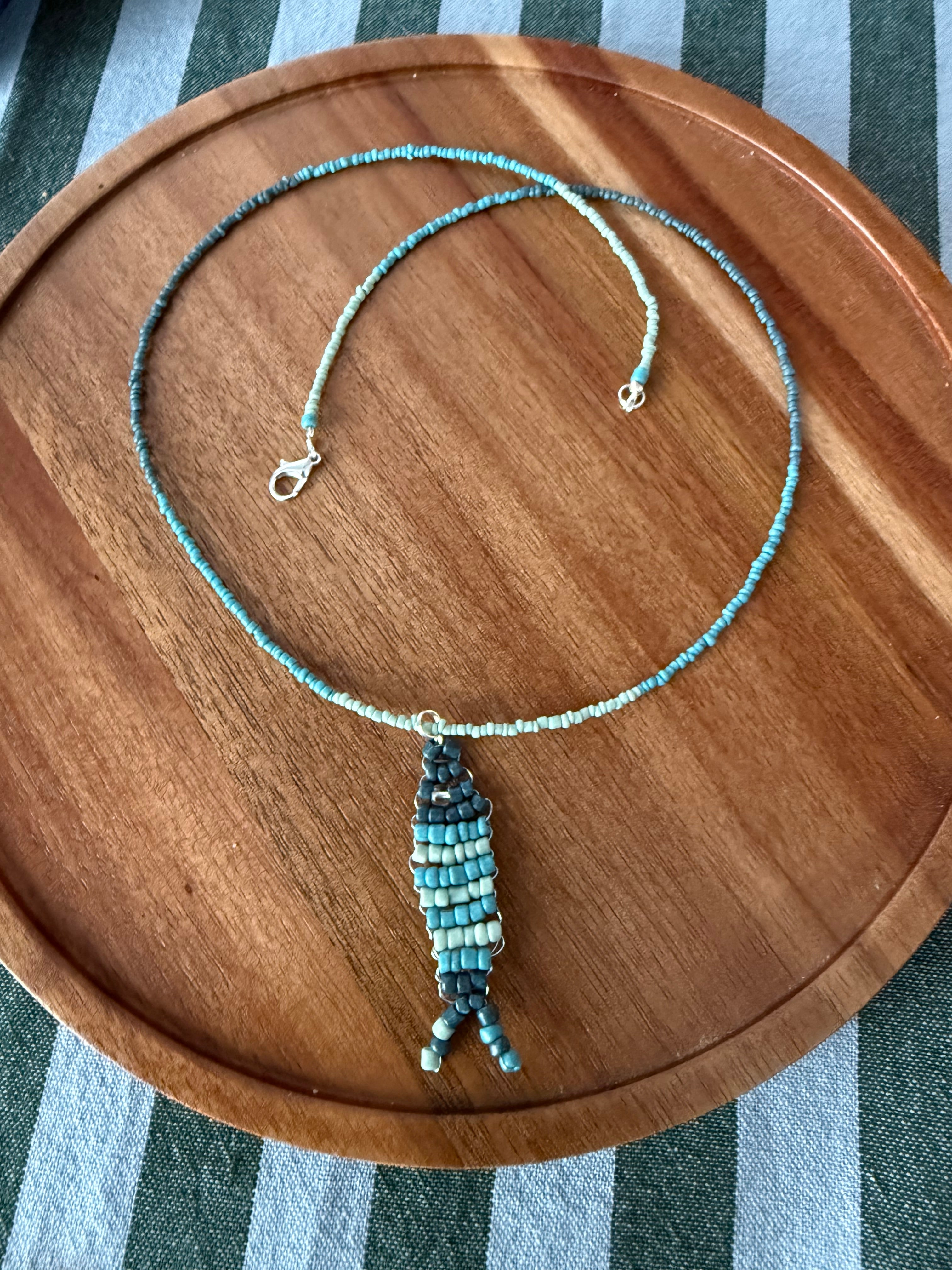 Little Fish - Custom Seed Bead Necklace