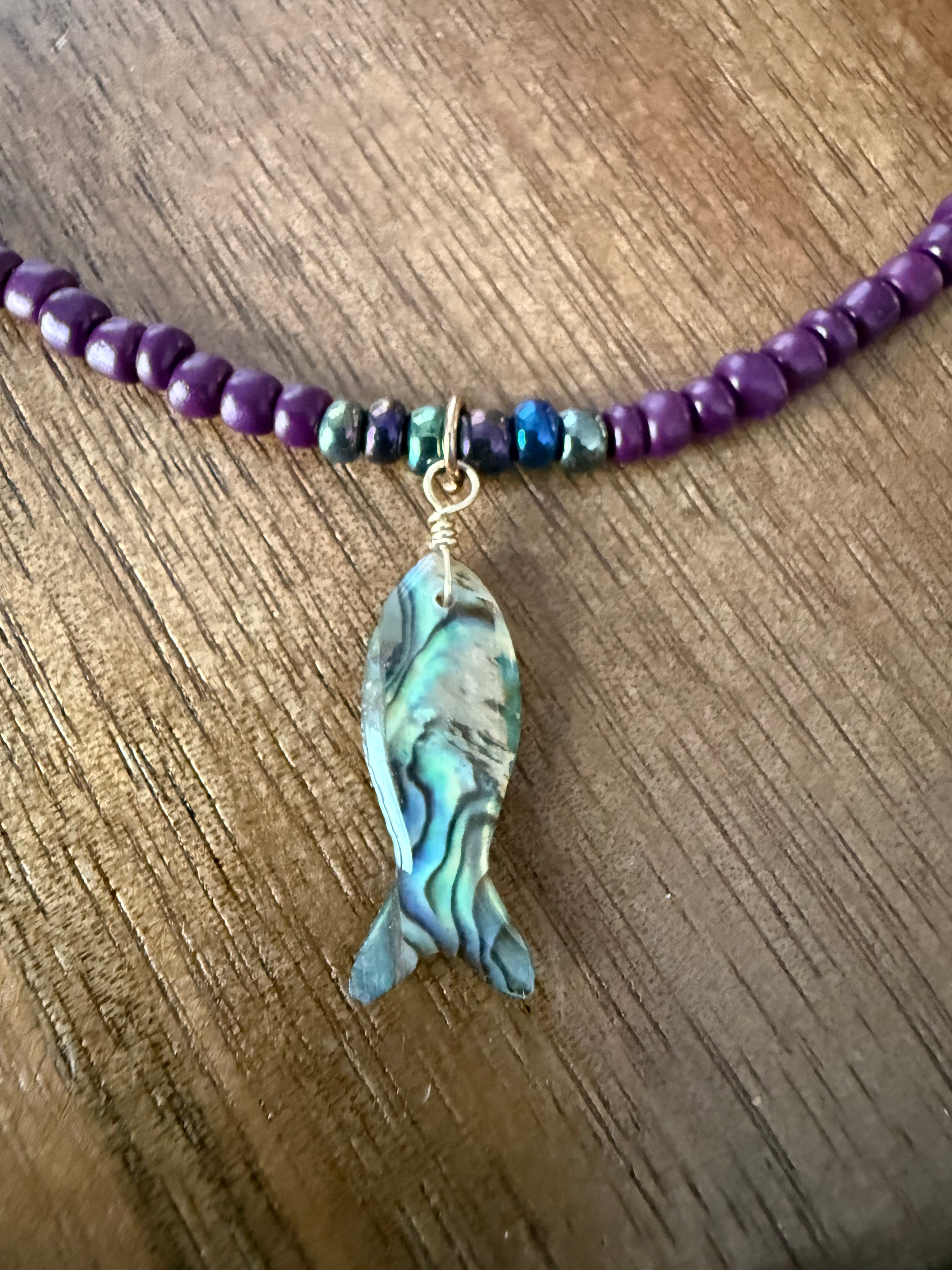 Purple Fishy Necklace