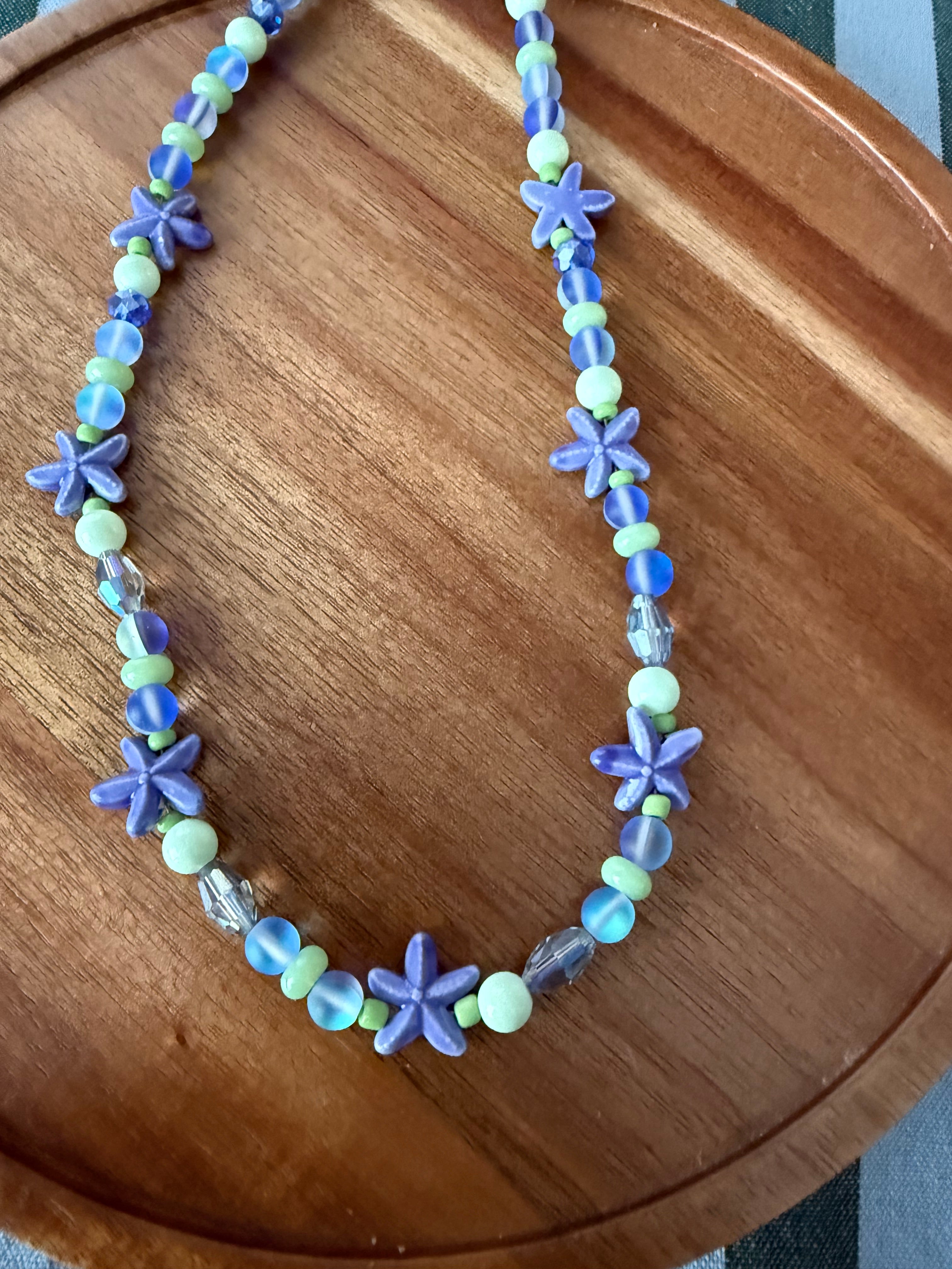 Blue & Green Starfish Necklace