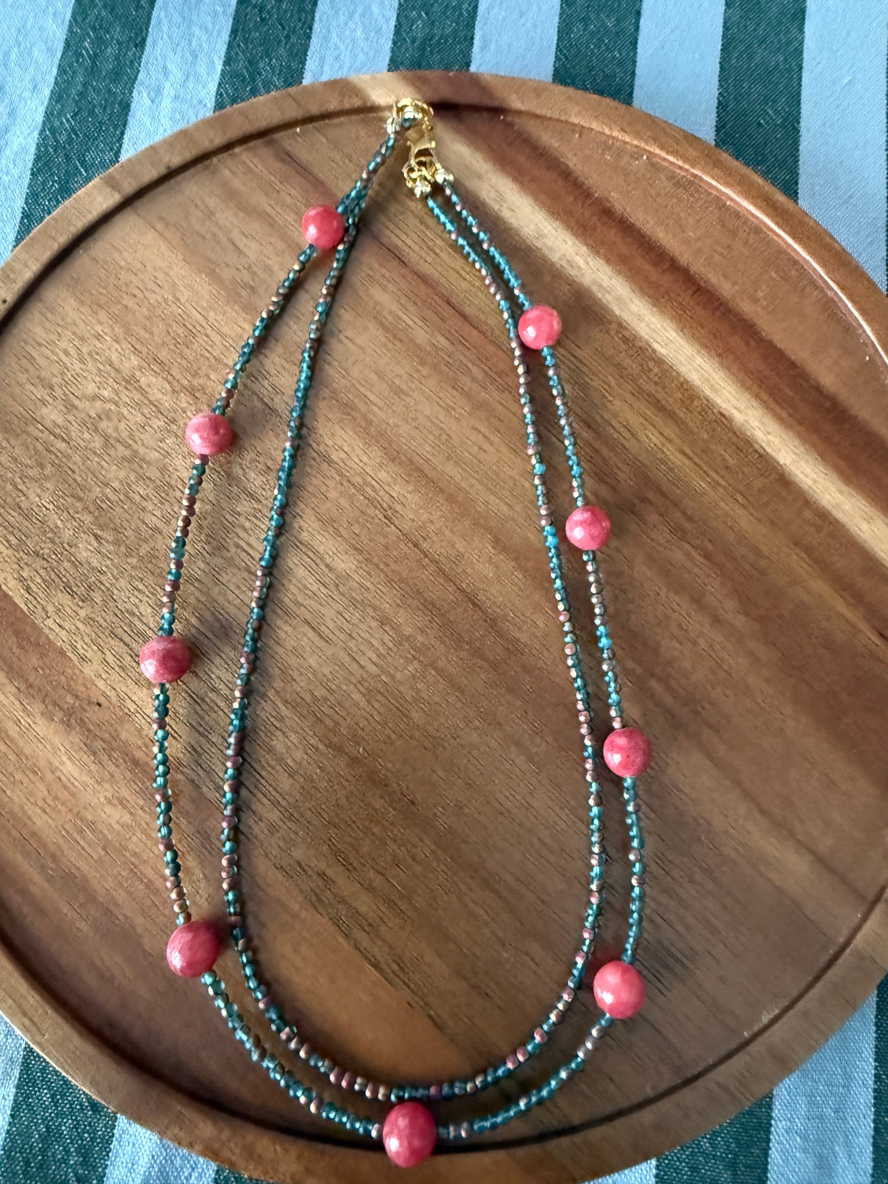 Tealy - Teal & Coral Custom Necklace
