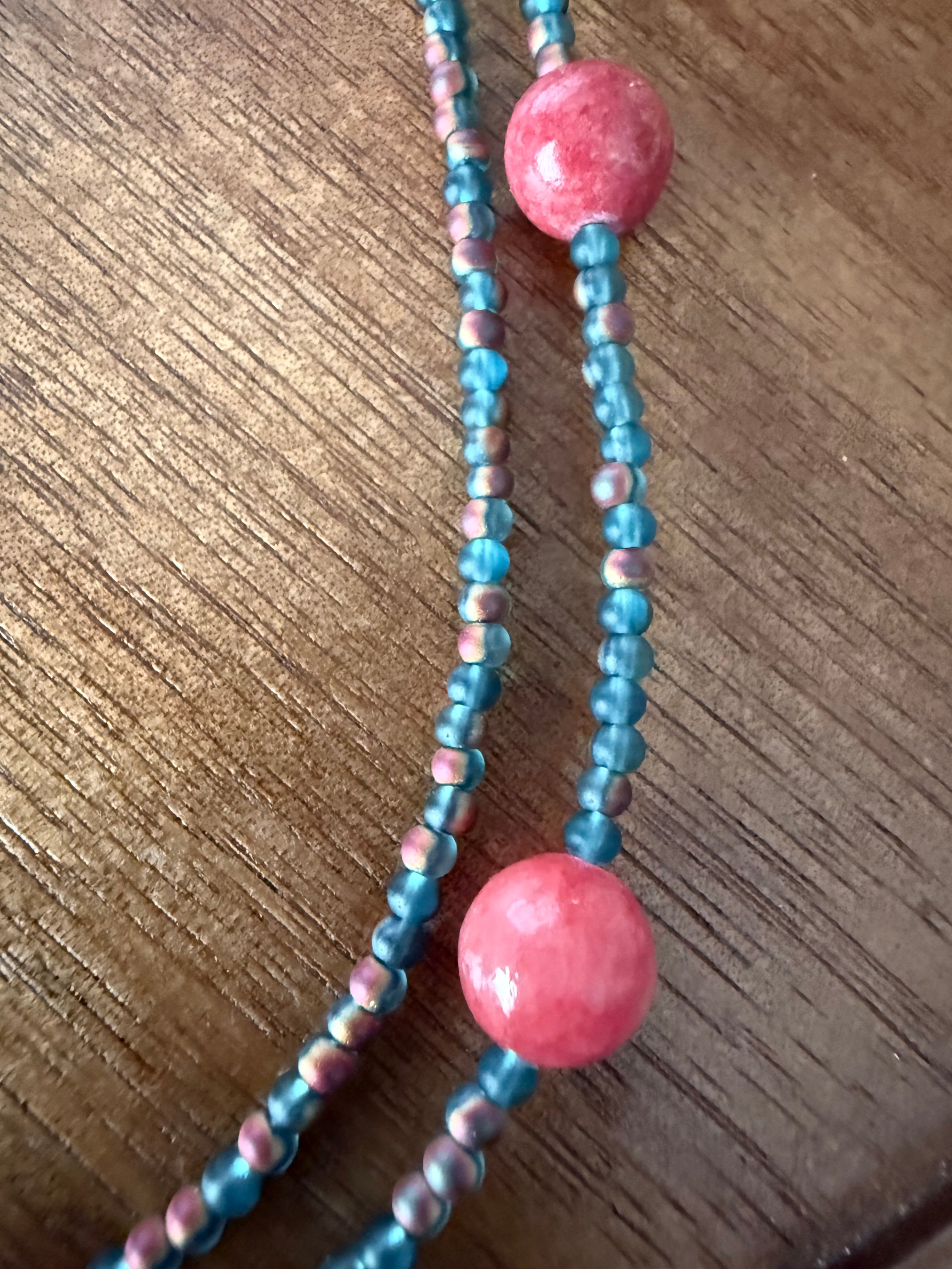 Tealy - Teal & Coral Custom Necklace