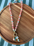 Coral and Teal Fish Charms