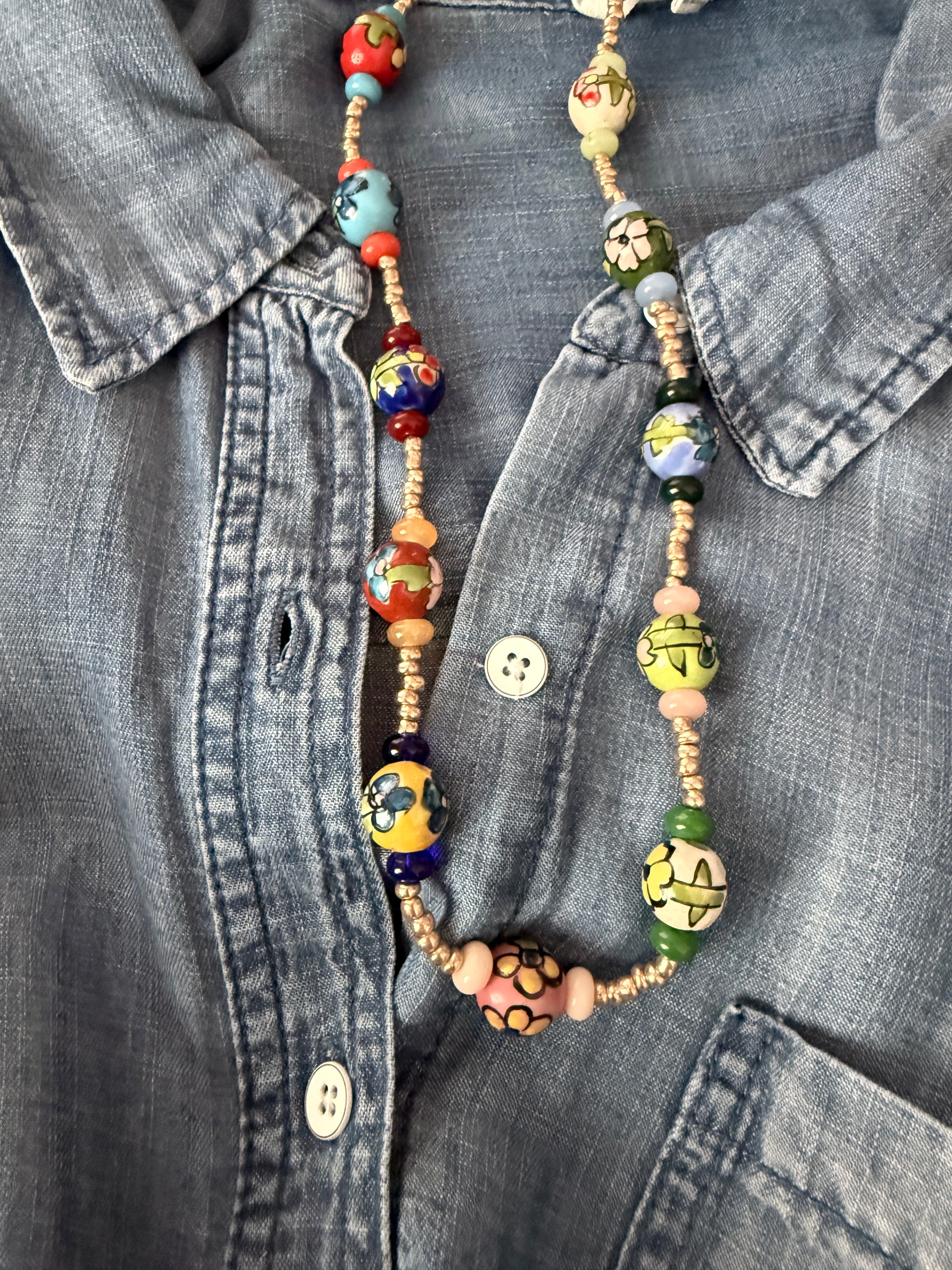 Denim Shirt Necklace