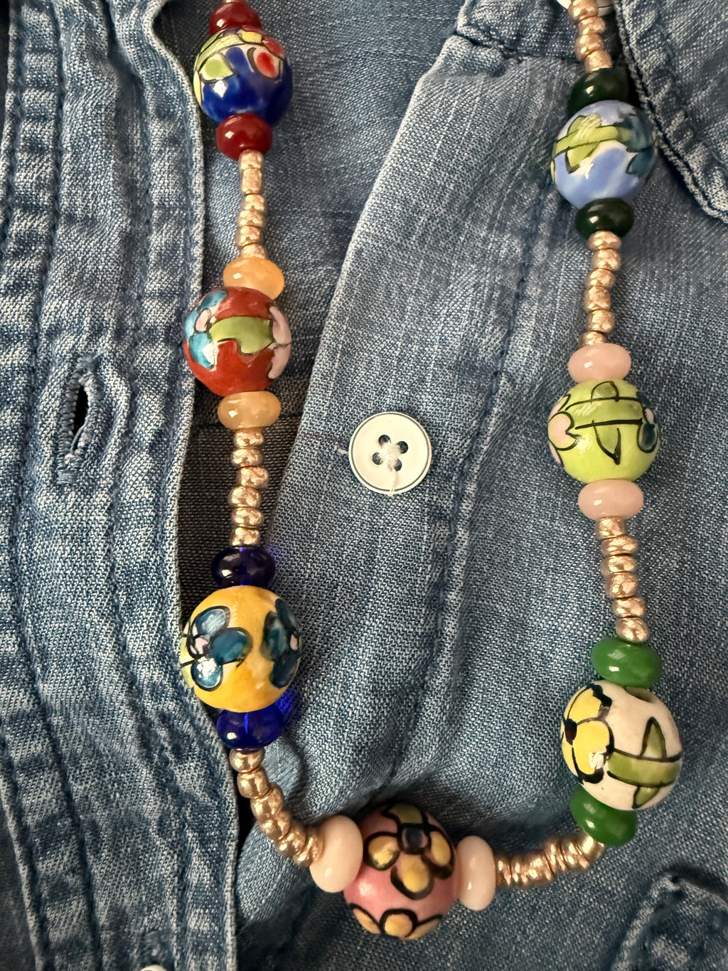 Denim Shirt Necklace